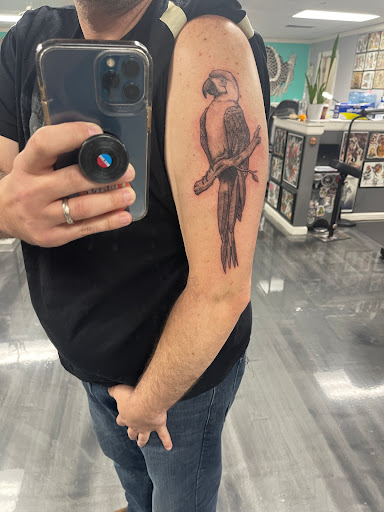 Explore blacked out tattoo ideas, creative tattoo ideas in Davis, available at Death or Glory Tattoo