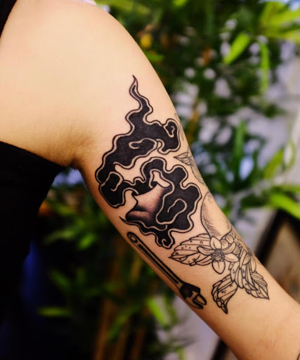 Explore maiden name tattoo ideas, creative tattoo ideas in San Francisco, available at Two Cranes Tattoo
