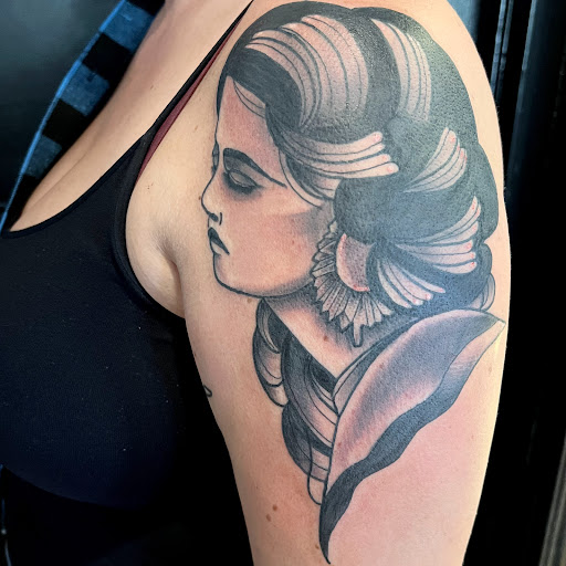 Explore aaliyah tattoo ideas, creative tattoo ideas in Buffalo, available at True Gloom Tattoo Studio