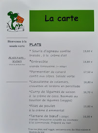 Menu / carte de La Souris Verte à Limoges