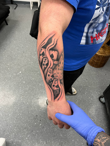 Explore tattoo flower sleeve ideas, creative tattoo ideas in La Vista, available at InkedUp Needles