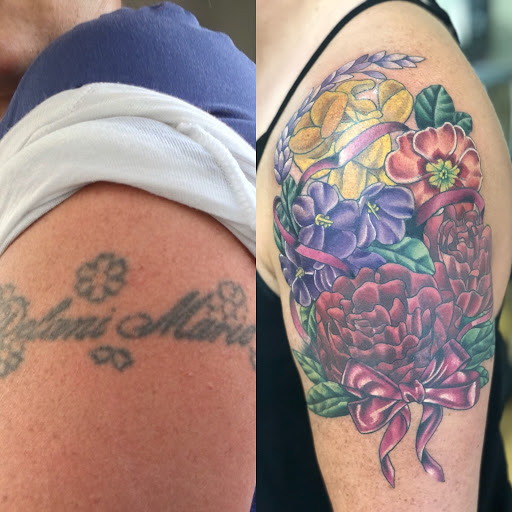 Explore name tattoo ideas for females, creative tattoo ideas in Liberty, available at Dark Lotus Tattoo & Salon
