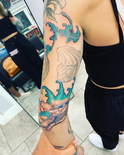 Explore t rex tattoo ideas, creative tattoo ideas in Port Aransas, available at Island Ink studio