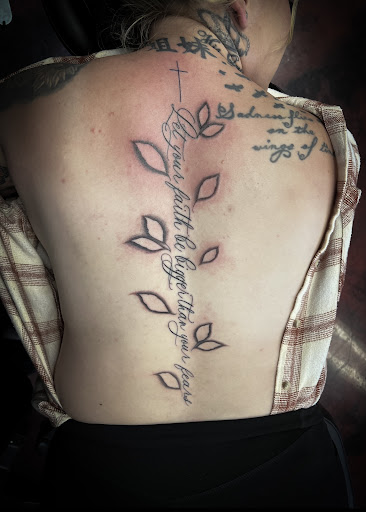Explore tattoo scroll ideas, creative tattoo ideas in Silver City, available at Independent Ink Tattoo