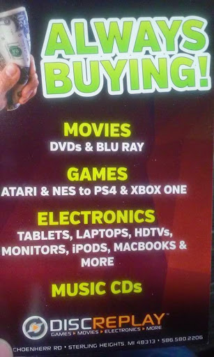 Video Game Store «Disc Replay Sterling Heights», reviews and photos, 44797 Schoenherr Rd, Sterling Heights, MI 48313, USA