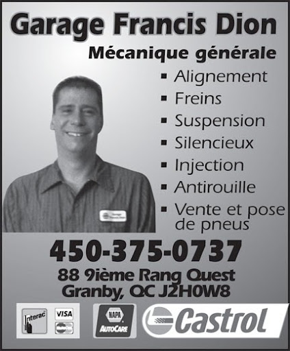 Atelier de réparation automobile Garage Francis Dion à Granby (Quebec) | AutoDir