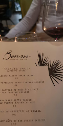 Restaurant Bövem à Pessac (la carte)