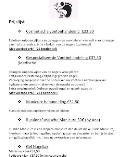 BeautyfeetY2 by Ana (Medische Pedicure) en Voetreflexologie openingstijden