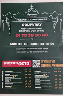 Menu / carte de Le Kiosque à Pizzas Coupvray à Coupvray