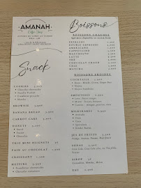 Amanah - Coffee & Restaurant à Bussy-Saint-Georges menu