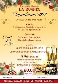 Menu du Pizzeria Ristorante la Ruota à Rome