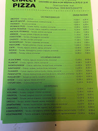 Menu du Chalet pizza de la poste à Barcelonnette