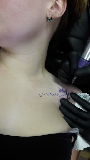 Explore mountain sleeve tattoo ideas, creative tattoo ideas in Denton, available at Dark Age Tattoo Studio