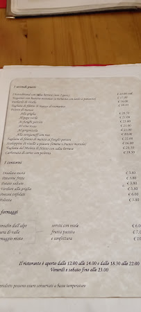 Restaurant Osteria del Moleta à Sondalo (la carte)