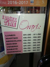 Menu du Bar Drink Point à Dubino