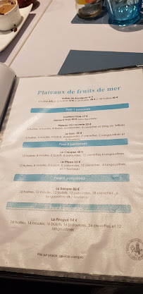 Restaurant de fruits de mer Le Vivier à Le Grau-du-Roi (le menu)