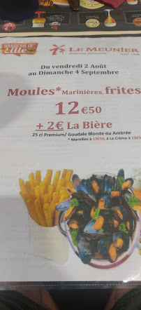 Le Meunier à Lille menu