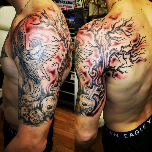 Find angel tattoo ideas for ladies for your next unique tattoo in Export at Patriotic pain tattoo