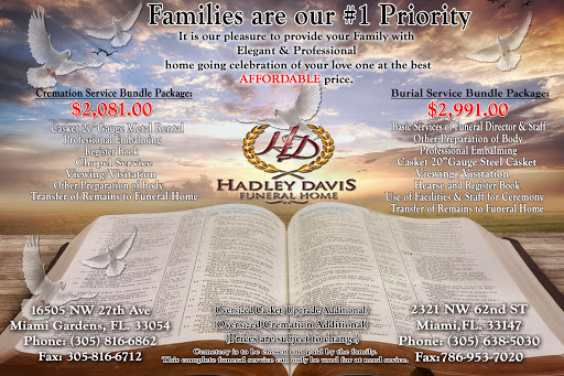 Funeral Home «Hadley Davis Funeral Home», reviews and photos, 16505 NW 27th Ave, Opa-locka, FL 33054, USA