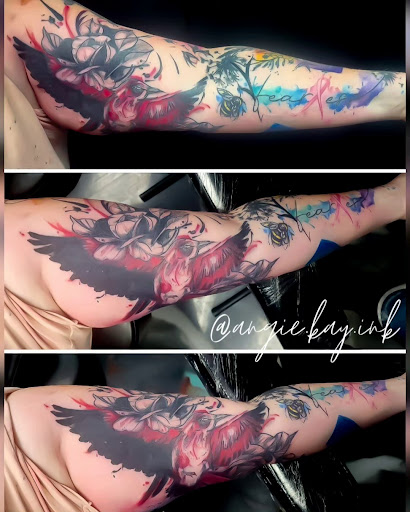 Explore adventure tattoo ideas, creative tattoo ideas in Casper, available at Luna & Lotus Amethyst Ink Angie Kay