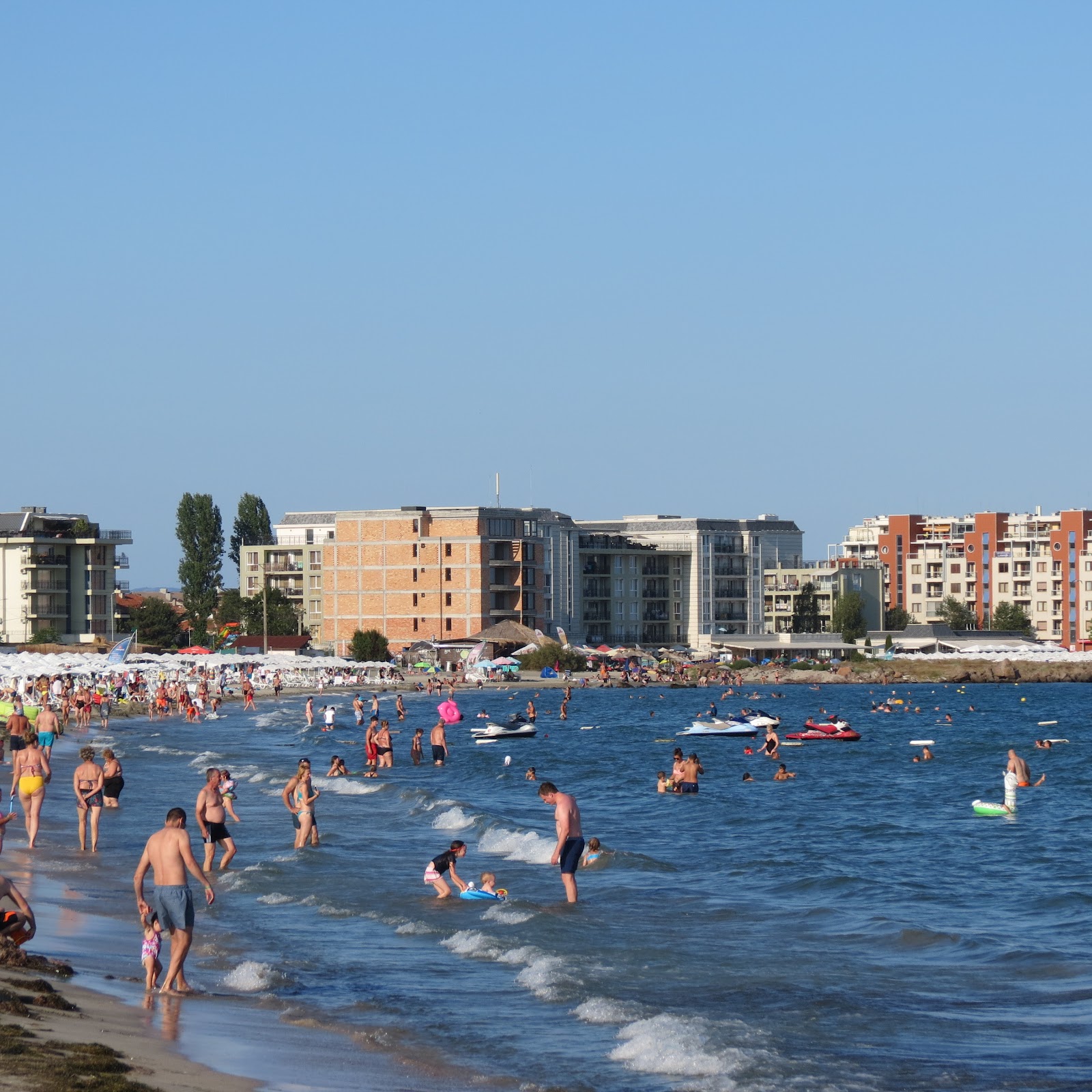 Photo of Pomorie beach South partly hotel area