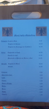Menu du Cantina Ghibellina à Montescudo