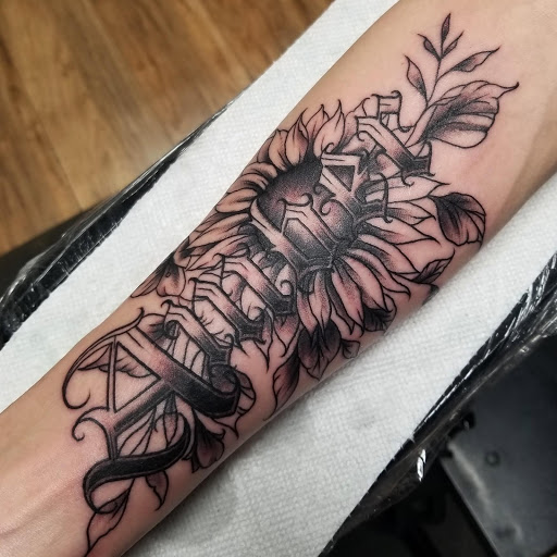 Explore forearm tattoo idea for men, creative tattoo ideas in Edinboro, available at No Regrets Tattoo (Appointment Only)
