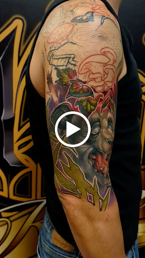 Explore firefighter tattoo sleeve ideas, creative tattoo ideas in Dubuque, available at Grim River Tattoo