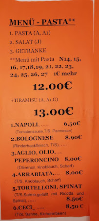 Restaurant La Fragola à Eschborn carte