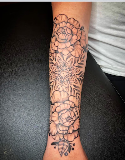 Explore mens patchwork tattoo ideas, creative tattoo ideas in Rensselaer, available at A Vita Tattoo