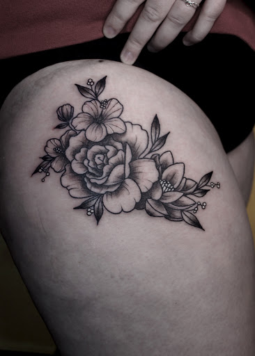 Explore female throat tattoo ideas, creative tattoo ideas in Portland, available at Deadfoxtattoo