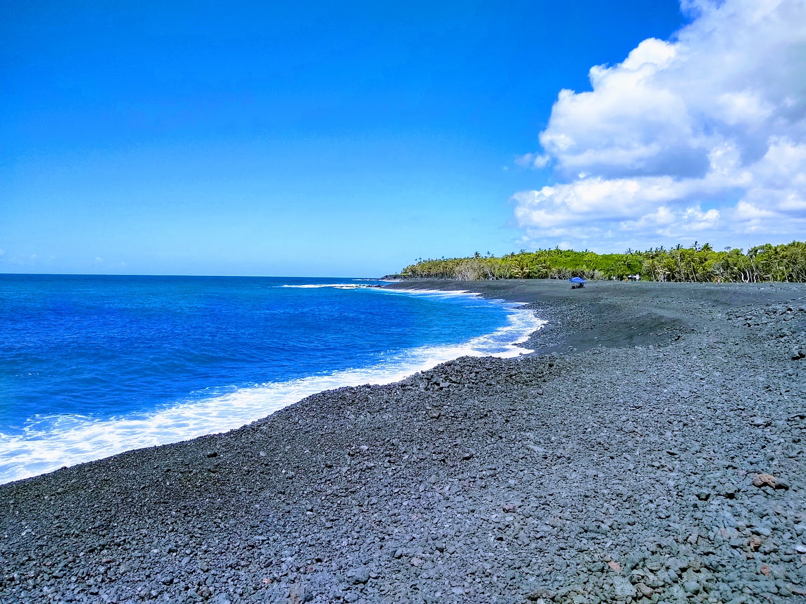 Foto av Isaac Hale beach med svart sten yta