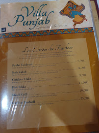 Restaurant indien Villa Punjab Restaurant Indien à Scionzier - menu / carte