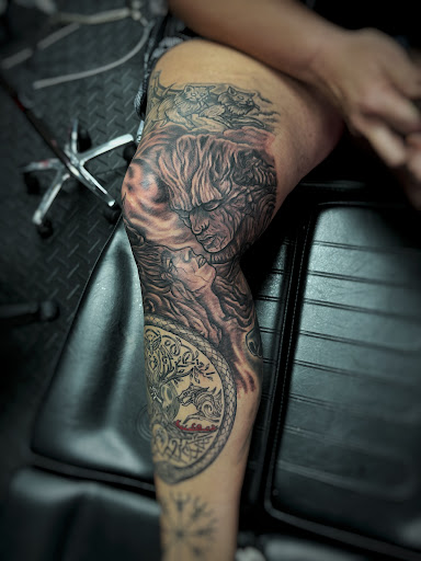 Explore traditional elbow tattoo ideas, creative tattoo ideas in Fort Myers, available at Loyal 2 The Coil Tattoos & Piercings (Edison Mall Location Entrance F)