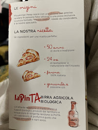 Menu / carte de Pizzalonga Away Mestre à Venice