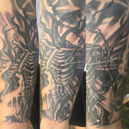 Explore tattoo ideas abstract, creative tattoo ideas in Milford, available at Golden Hammer Tattoo Studios