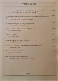 Restaurant L'escale à Honfleur menu