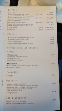 Carte du Restaurant La Poste à Belfort