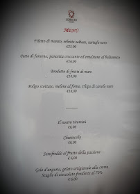 Menu / carte de Seconda Casa à Crema