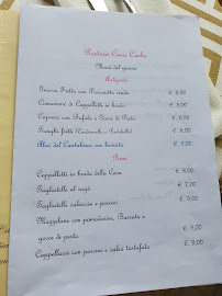Menu du Ristoro Casa Carla à Borello