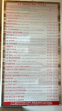 Menu du Pari o dispari à Buttigliera d'Asti