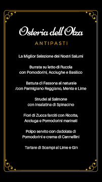 Menu / carte de osteria dell olza à Fiorenzuola d'Arda