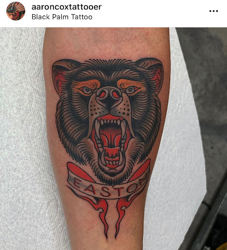 Explore tattoo position ideas, creative tattoo ideas in Orange, available at Black Palm Tattoo