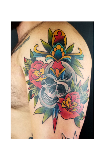 Explore cool guitar tattoo ideas, creative tattoo ideas in Powell, available at Hummingbird Tattoo Studio