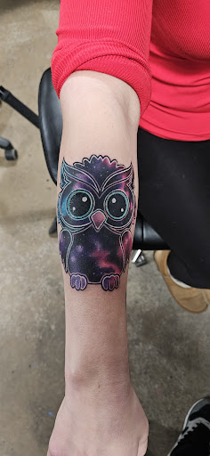 Explore animal sleeve tattoo ideas, creative tattoo ideas in Stetsonville, available at Solace Ink Company LLC