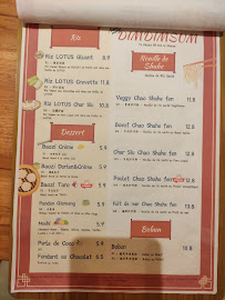 DIMDIMSUM à Paris menu