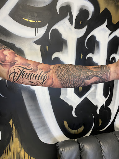 Explore dog and cat tattoo ideas, creative tattoo ideas in Oak Grove, available at Empire28 Tattoo Studios