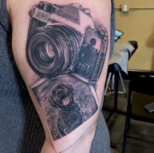 Explore unique lettering tattoo ideas, creative tattoo ideas in Cambridge, available at Cloak and Candle Tattoo