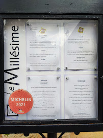 Menu / carte de Le Millésime à Chambolle-Musigny