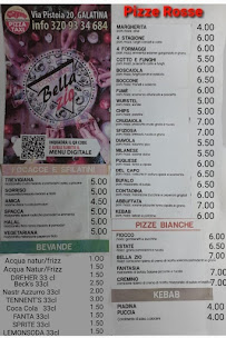 Menu du Pizzeria Bella Zio à Galatina